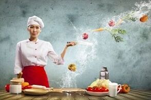 naghahanda ang chef ng mga pagkain para sa Japanese diet